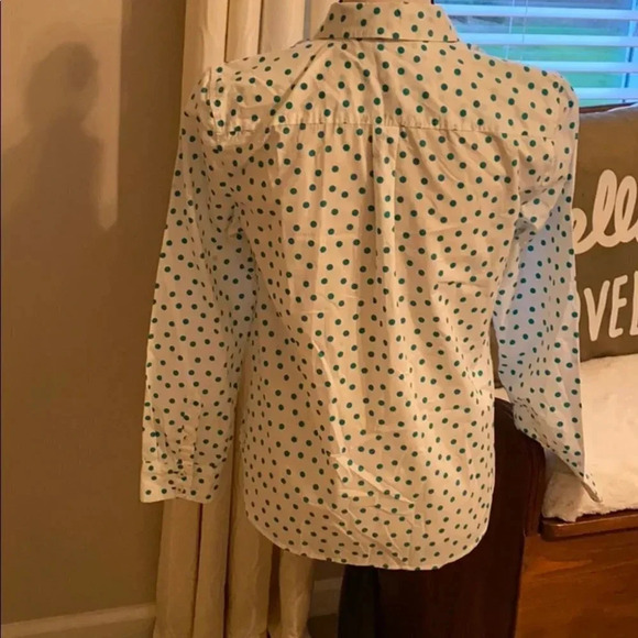 Talbots Petites Cotton Dot Button Up Blouse Small - Picture 4 of 10
